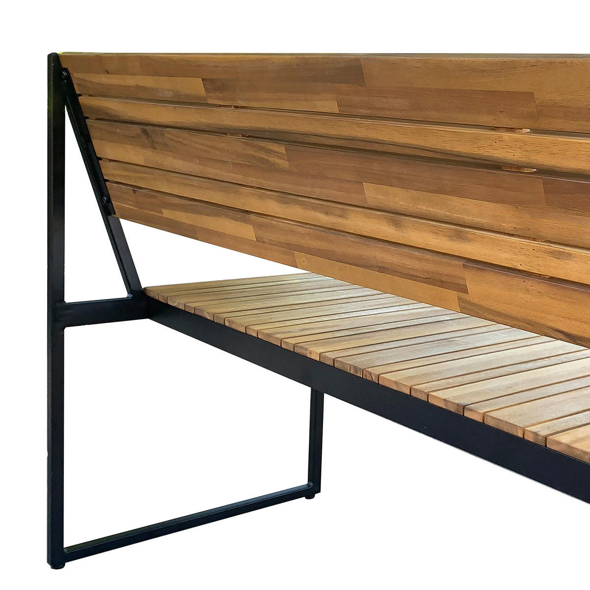GARTENBANK AUS AKAZIENHOLZ - Schwarz / Braun - Akazie / Stahl - 150 x 83 x 50 cm - Schwarz/Braun, Holz/Metall (150/83/50cm) - home24