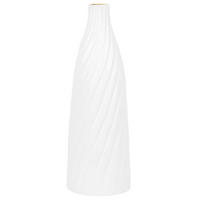 DEKOVASE Terrakotta weiß Florentia - Weiß, Stein (54cm) - Beliani
