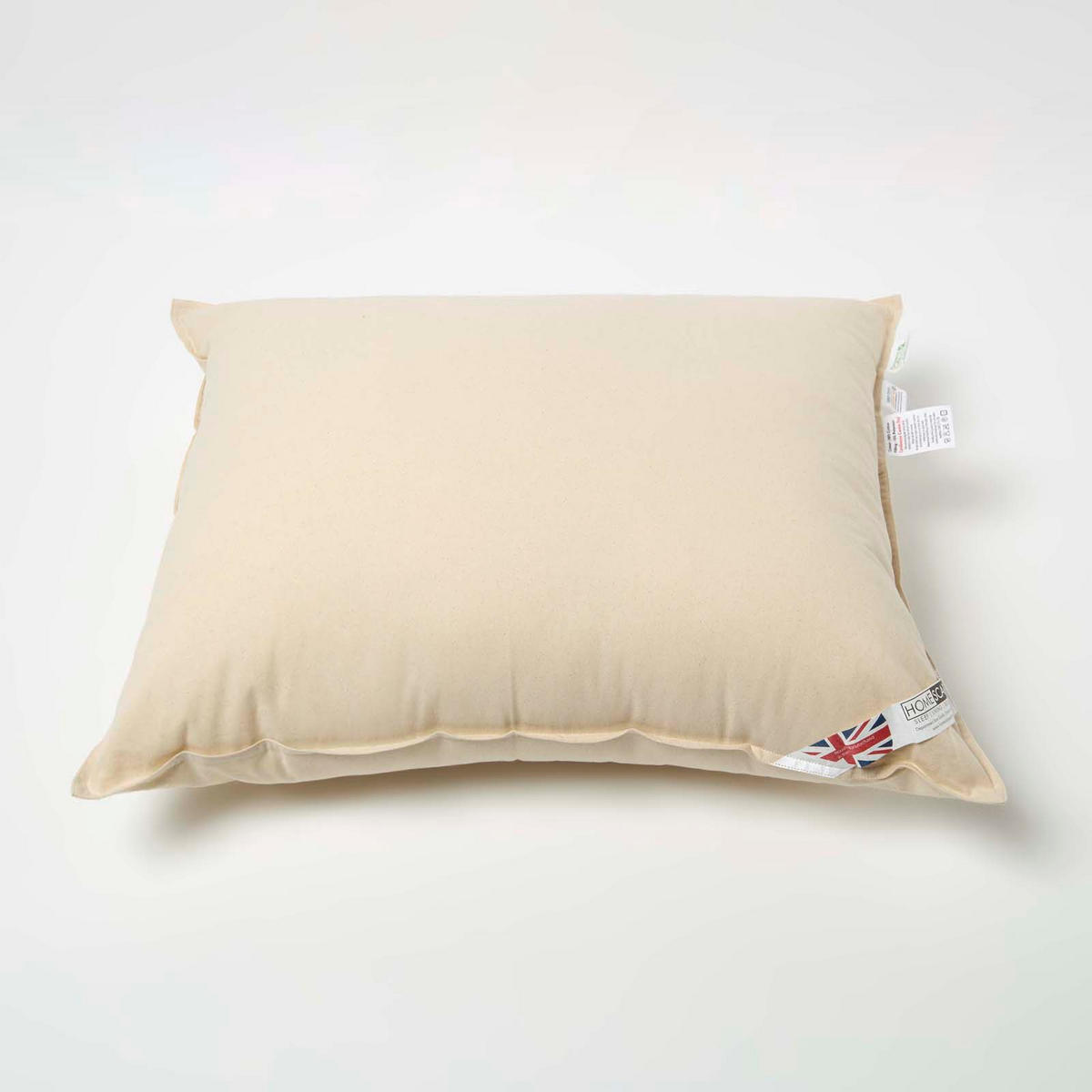 KOPFKISSEN 60/70 cm, 2er-Set Bio-Baumwolle, Super-Mikrofaser-Füllung - Beige, Textil (60/70cm) - Homescapes