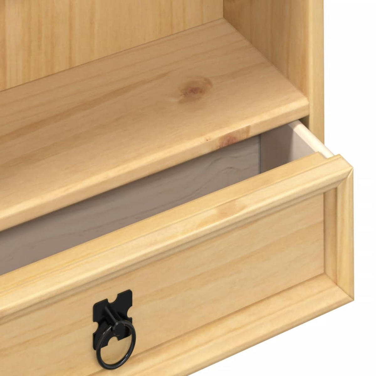 REGAL Corona mit 4 Fächern, 1 Schublade 52/17,5/103 cm aus Massivholz Kiefer - Naturfarben, Holz (52/103/17.5cm) - vidaXL