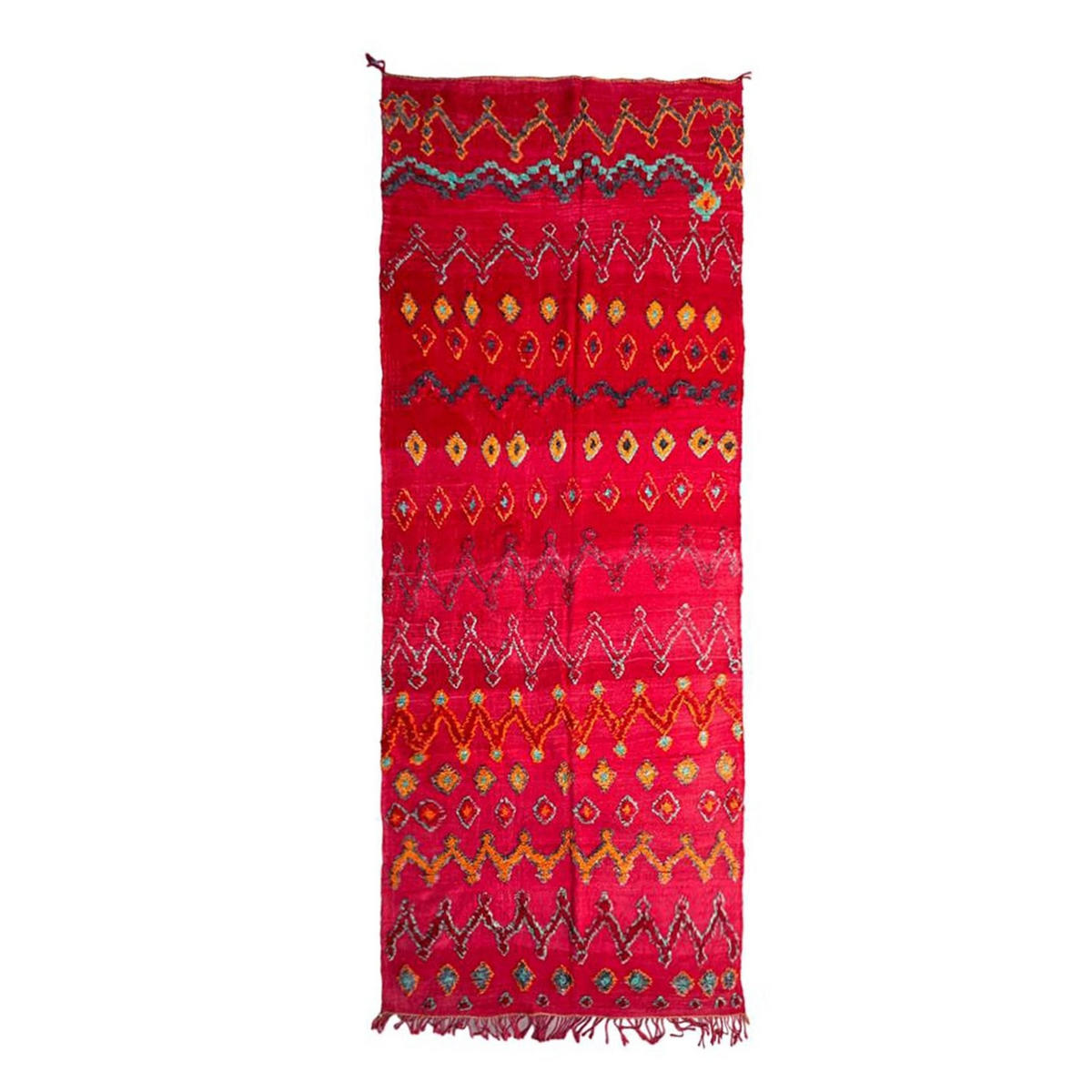 BERBERTEPPICH aus reiner Wolle 163x 405 cm - Rot, Naturmaterialien (163/405cm) - AFK Living