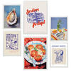 POSTER Set Mit 6 Von Lebensmitteln & Mediterraner Ernährung Im Pop Art A3 & A4 Weißer Rahmen - Weiß, Papier (29/3cm) - Nacnic