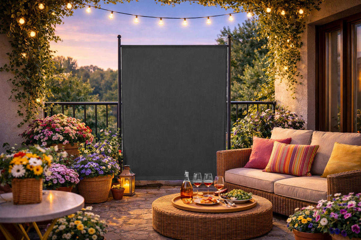 PARAVENT 1-tlg. 150x190 cm Grau - Grau, Metall (150/190cm) - QUICK STAR