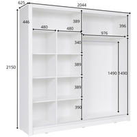 KLEIDERSCHRANK Graphit 204/215/62 - Graphitfarben, Holzwerkstoff (204/215/62cm) - RAUMHIRSCH FURNITURE