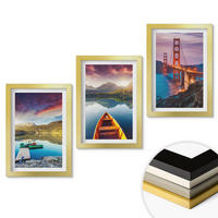 WANDBILDER 3er Set - 20x30 cm Goldrahmen - Bergblick auf den See und die Brücken - Goldfarben, Kunststoff (20/30cm) - ArtPrintCave