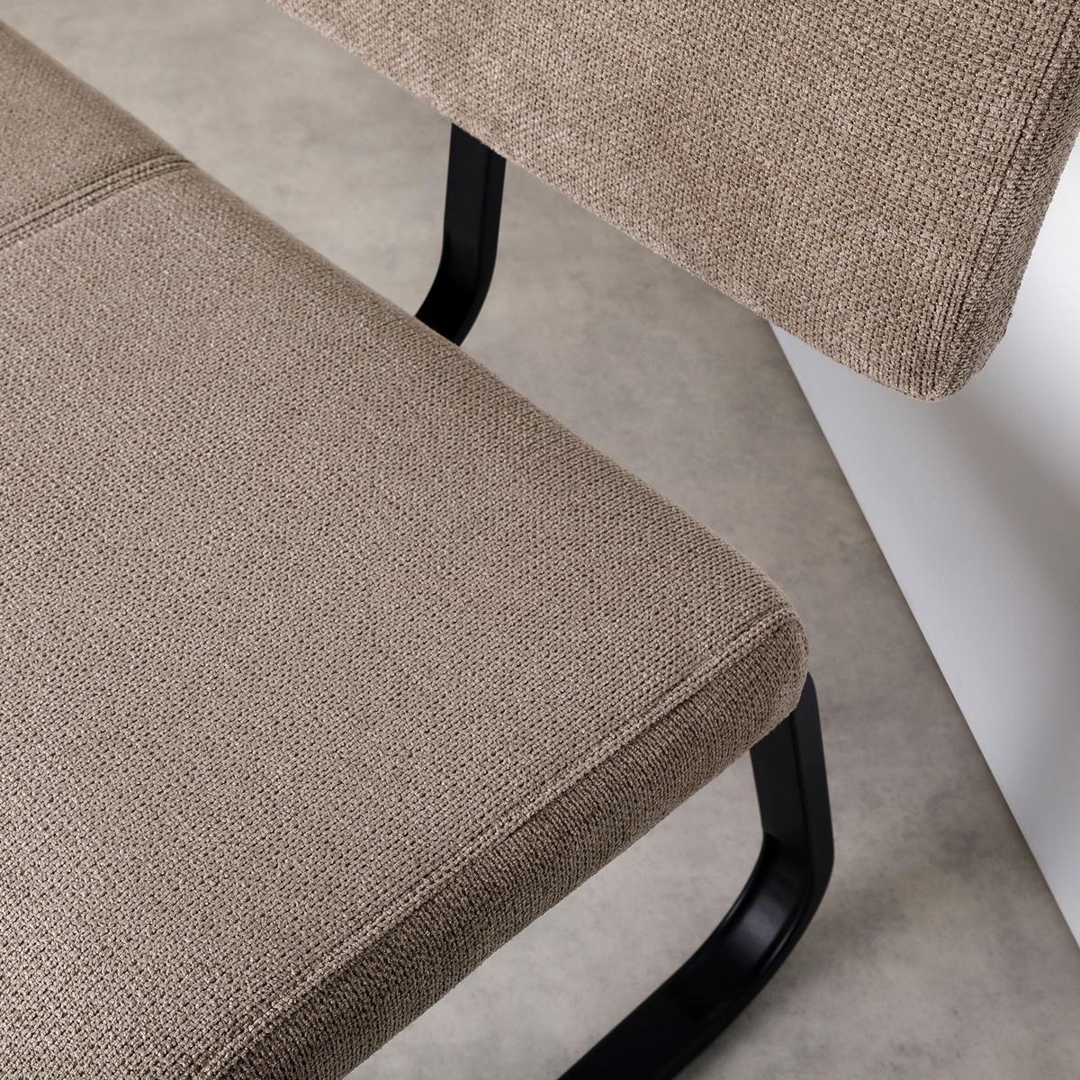 ESSZIMMERBANK VILAS - Hellbraun, Textil/Metall (135/87/56cm) - IDIMEX