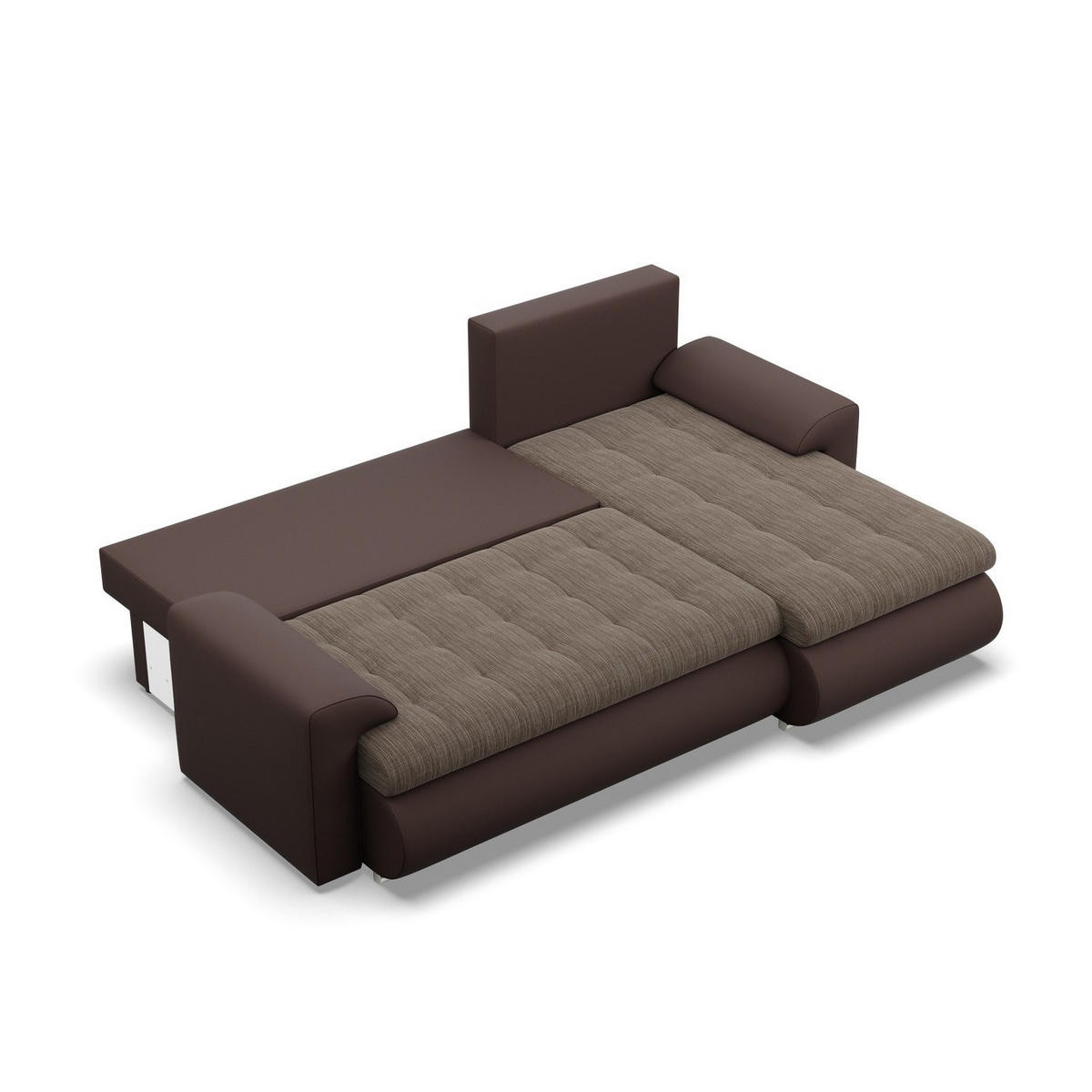 ECKSOFA RECHTS MIT SCHLAFFUNKTION FORESTA, Braun + Braun - Braun, Textil (230/159cm) - Mebligo