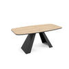 ESSTISCH Myron Gold Craft Eiche / Schwarz 180/220 / 90 / 76cm - Eiche Bianco/Schwarz, Holz/Holzwerkstoff (180/90/76cm) - Feldmann-Wohnen