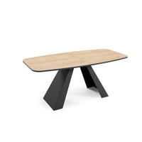 ESSTISCH Myron Gold Craft Eiche / Schwarz 180/220 / 90 / 76cm - Eiche Bianco/Schwarz, Holz/Holzwerkstoff (180/90/76cm) - Feldmann-Wohnen