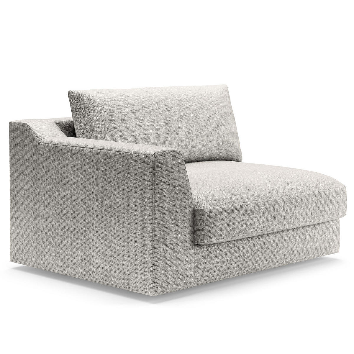 BIG-SOFA - Platinfarben/Grau, Kunststoff/Textil (274/90/112cm) - home24