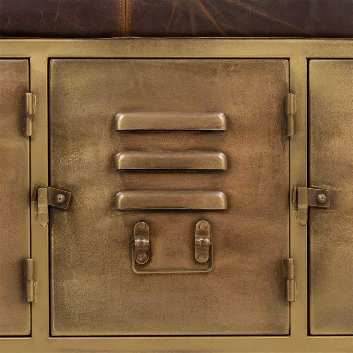 BANK aus Metall, braun, 120x40x51cm - Goldfarben, Metall (120/51/40cm) - Wanderlust