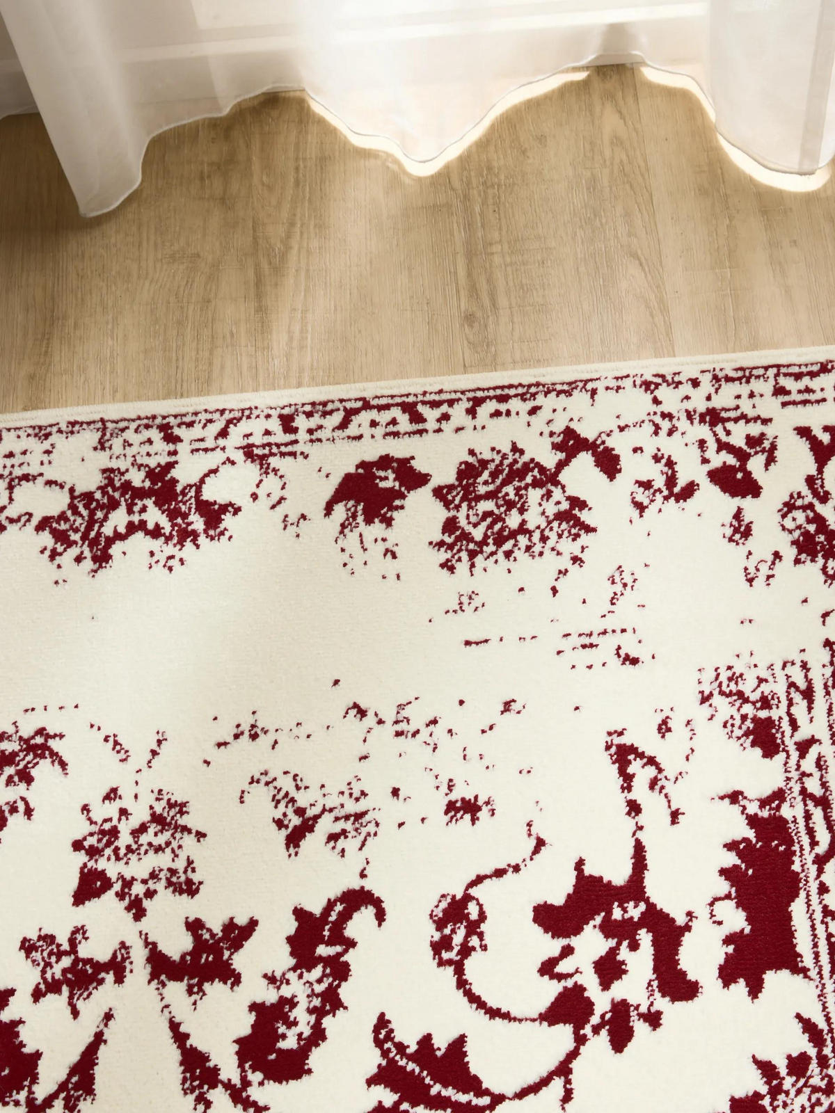 VINTAGE-TEPPICH Suki 60/120 cm - Rot/Creme, Kunststoff (60/120cm) - benuta