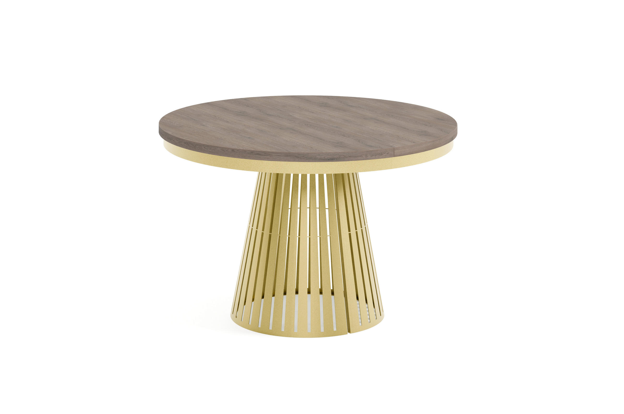 ESSTISCH Cone Bis - Sandfarben/Goldfarben, Holzwerkstoff/Metall (120/120/76cm) - Meblini