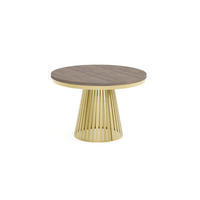 ESSTISCH Cone Bis - Sandfarben/Goldfarben, Holzwerkstoff/Metall (120/120/76cm) - Meblini