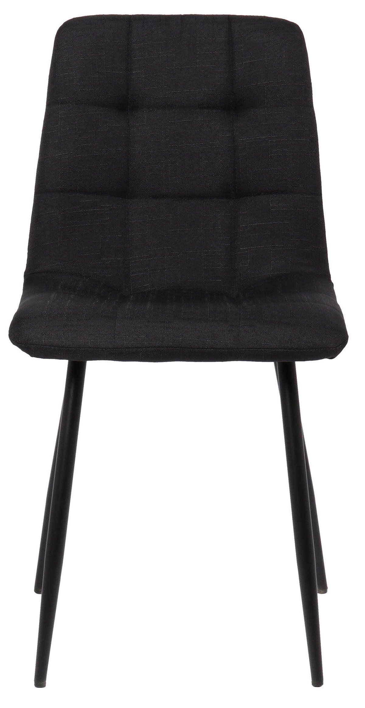 ESSZIMMERSTUHL Till Stoff, Gestell Metall matt Schwarz Schwarz - Schwarz, Textil/Metall (45/88/52cm) - TPFLiving