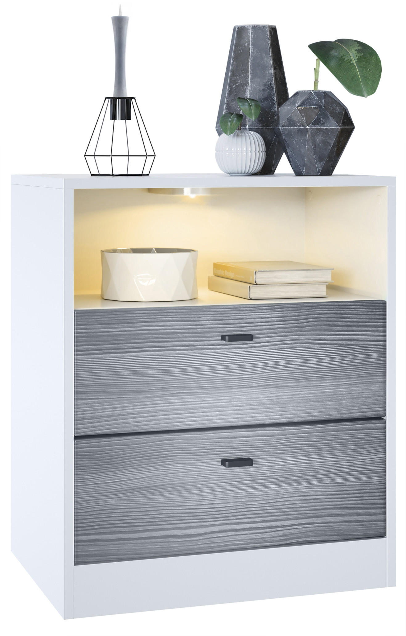 KOMMODE Pino Fronten in Avola-Anthrazit - Anthrazit, Holzwerkstoff (56/67.5/36cm) - Vladon