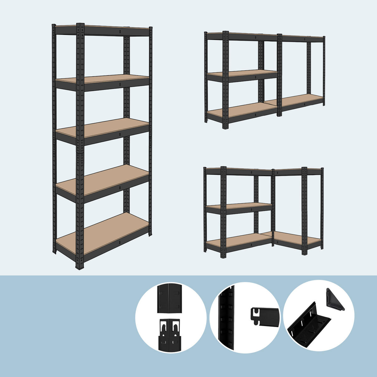 SCHWERLASTREGAL - Multicolor, Holzwerkstoff/Kunststoff (75/180/30cm) - Relaxdays
