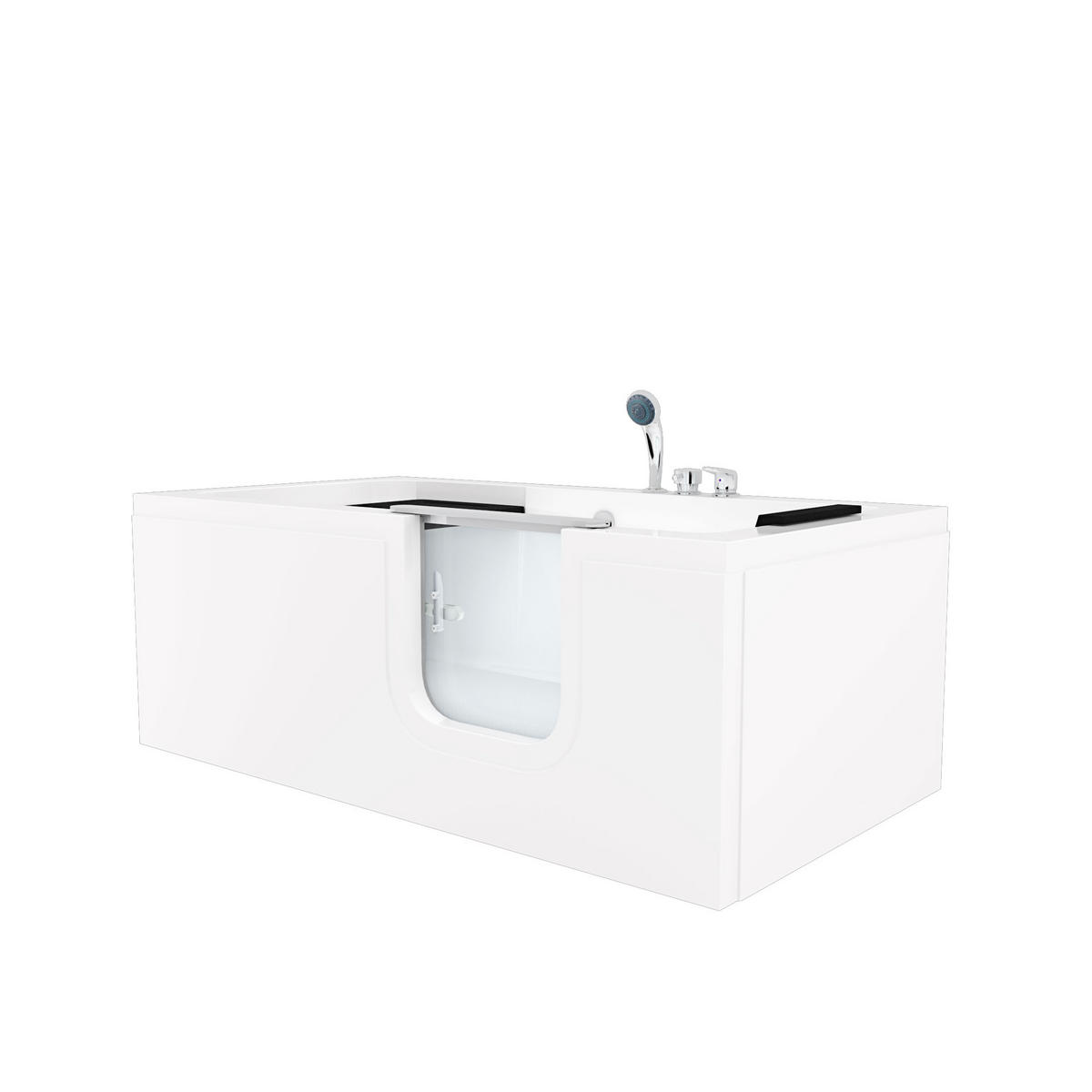 SENIORENWANNE S15-EH-R Weiß - Weiß, Glas/Kunststoff (150/54/75cm) - AcquaVapore by Sandra Jentho