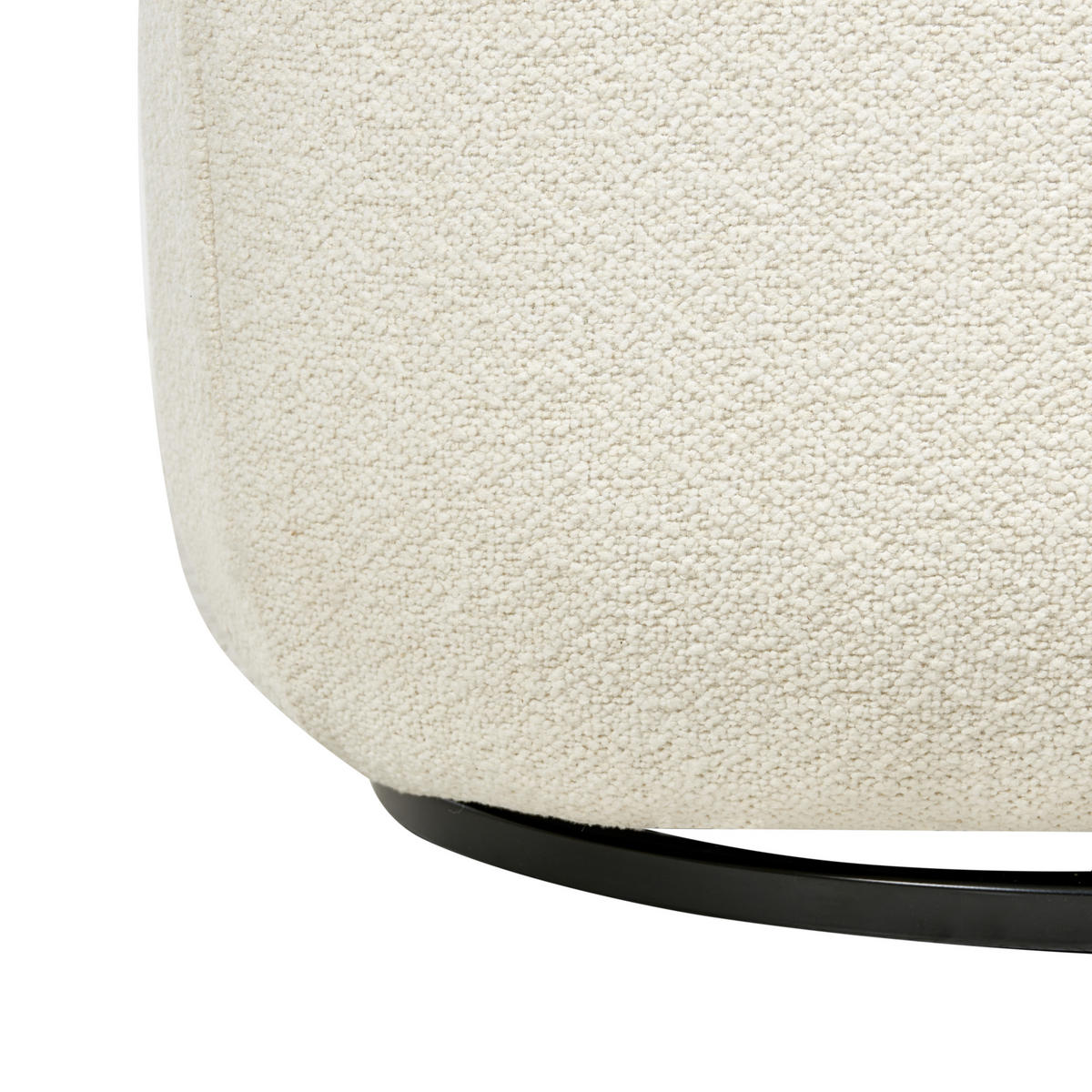 DREHSESSEL Cremeweiß Molleby - Schwarz/Weiß, Textil (73/78/77cm) - Beliani