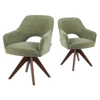 DREHSTUHL Mika-Lena 2er-Set - Nussbaumfarben/Grün, Eichenholz/Holz (60/87/65cm) - DUBI Möbel