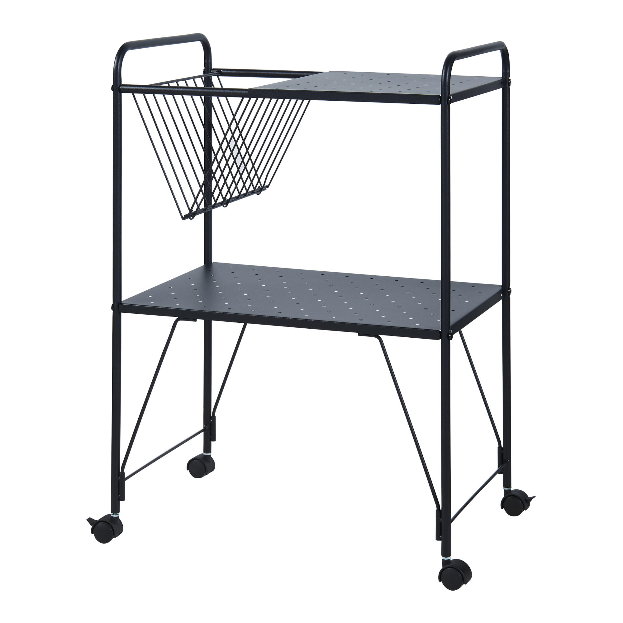 SERVIERWAGEN Austrheim - Schwarz, Kunststoff/Metall (50/73/33cm) - [en.casa]
