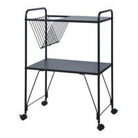 SERVIERWAGEN Austrheim - Schwarz, Kunststoff/Metall (50/73/33cm) - [en.casa]