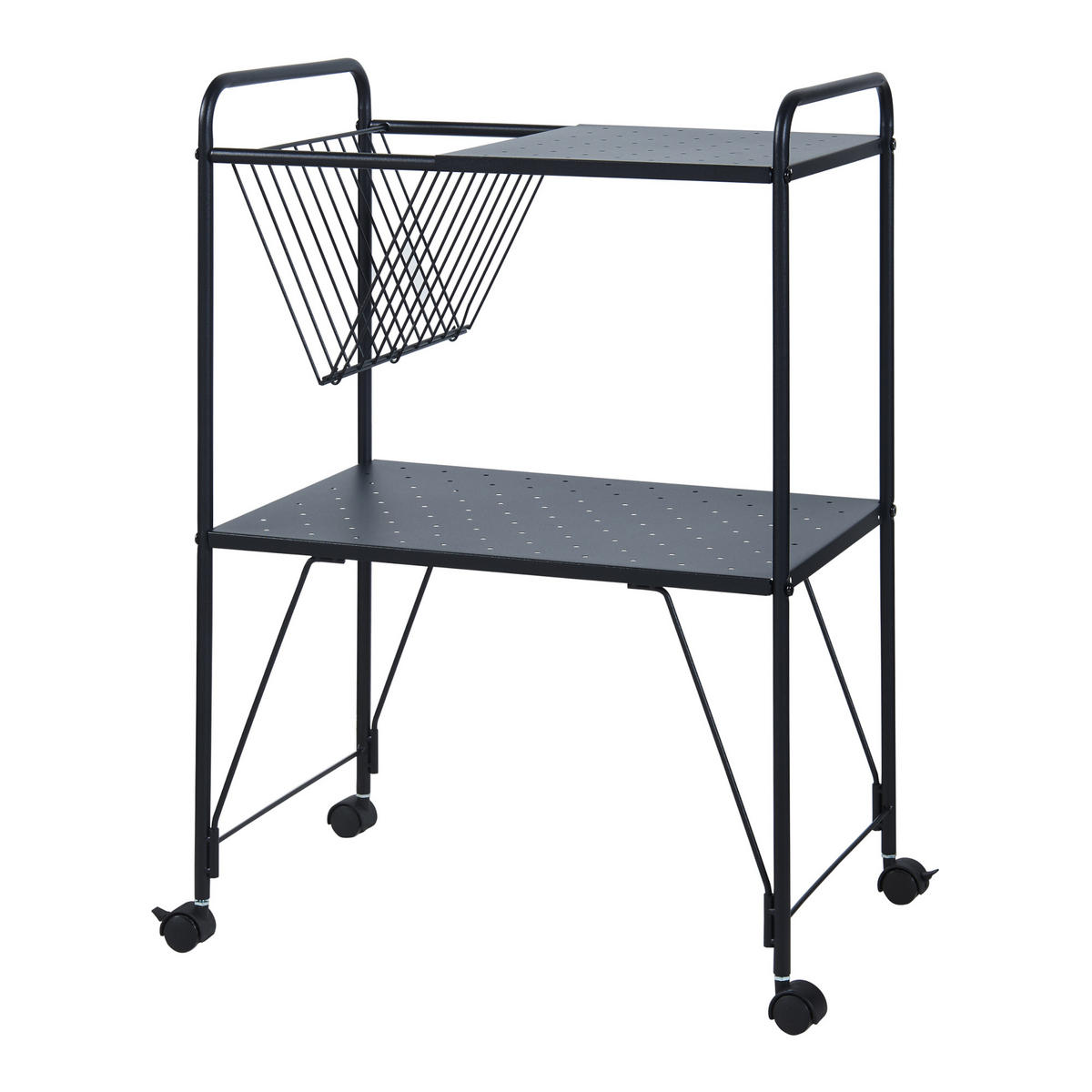 SERVIERWAGEN Austrheim - Schwarz, Kunststoff/Metall (50/73/33cm) - [en.casa]