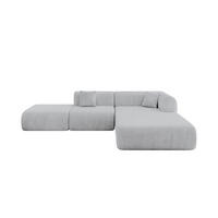 ECKSOFA Ottomane Rechts OVLY-L 289x176x71 Grau Cord - Schwarz/Alufarben, Holzwerkstoff/Kunststoff (289/176cm) - ALTDECOR