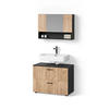 BADMÖBEL-SET Ronco Goldkraft Eiche/Anthrazit 2 Teile, Unterschrank 80 cm - Anthrazit/Eiche Wotan, Holzwerkstoff (41/80/58cm) - Livinity®
