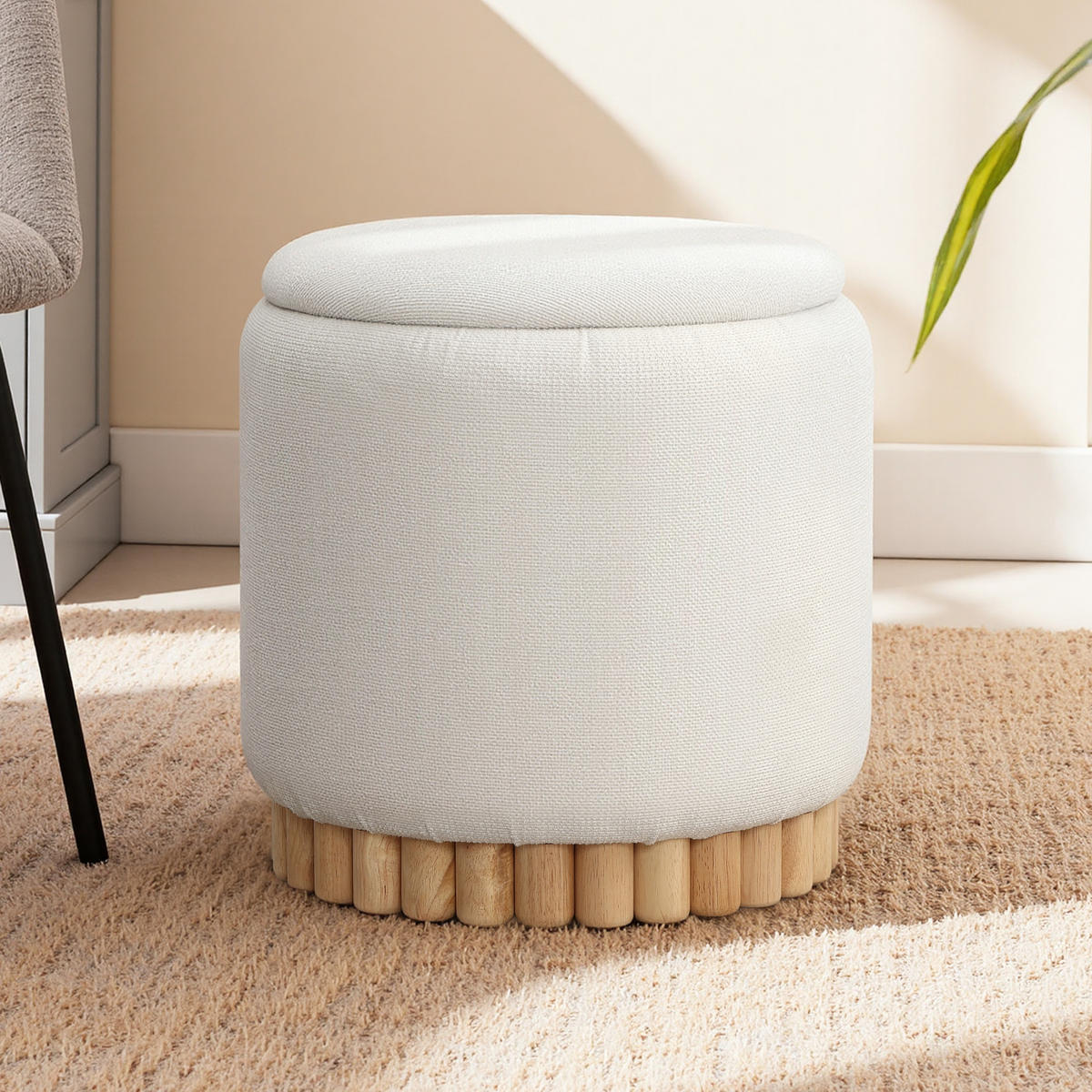 HOCKER mit Stauraum Weiß - Weiß, Holz/Holzwerkstoff (46/46/46cm) - Hometopia