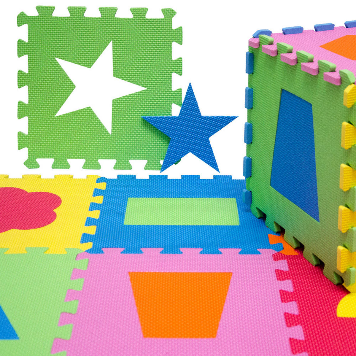 SPIELMATTE ab Null 90 cm Baby Puzzlematte Formen - Multicolor, Kunststoff (30/30cm) - Littletom