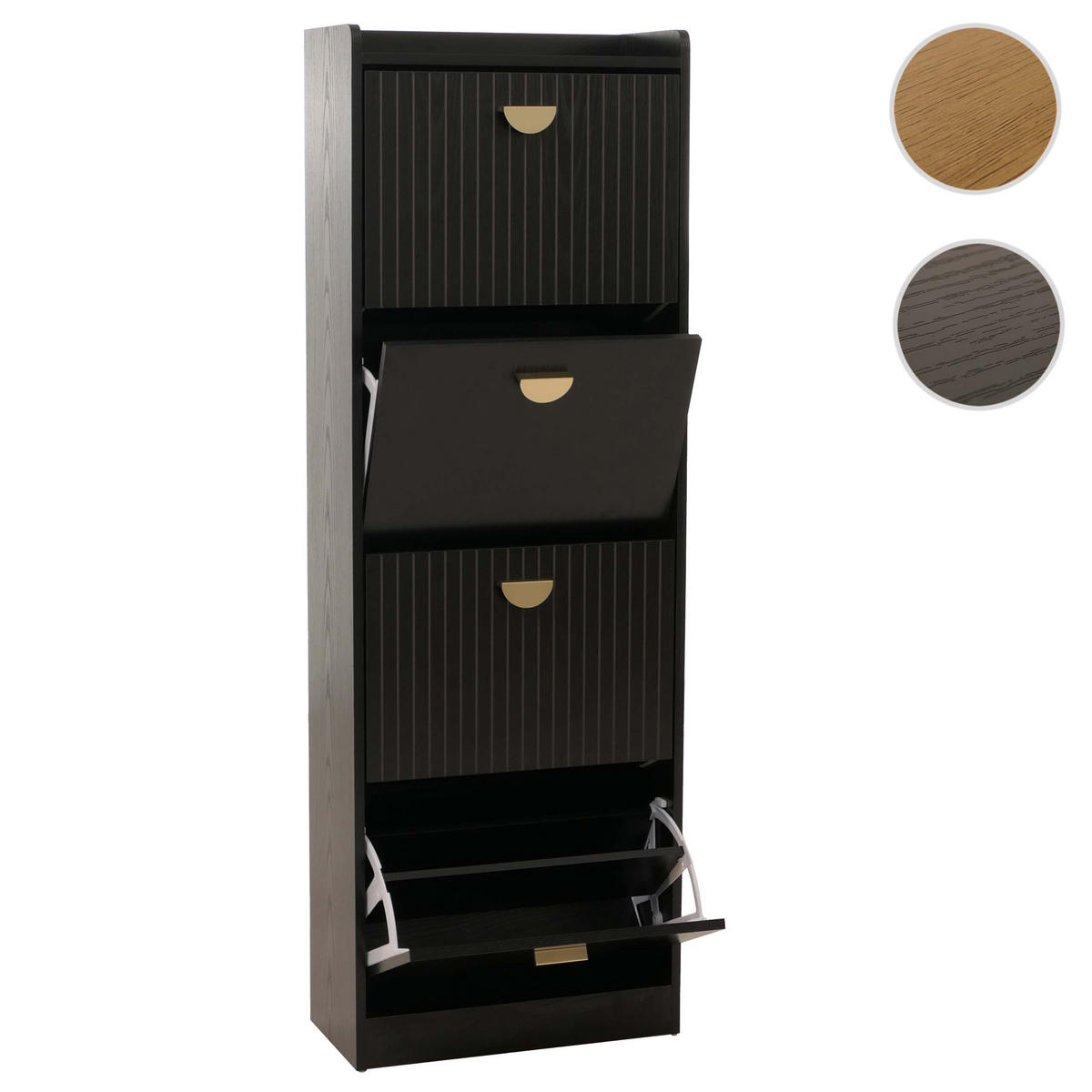 SCHUHSCHRANK Schwarz - Schwarz, Holzwerkstoff (50/148/24cm) - MCW