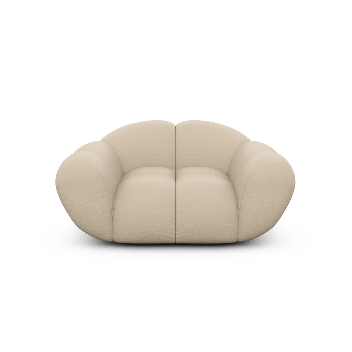 SESSEL Echtleder Beige - Beige, Leder (135/70/93cm) - VAROYAL