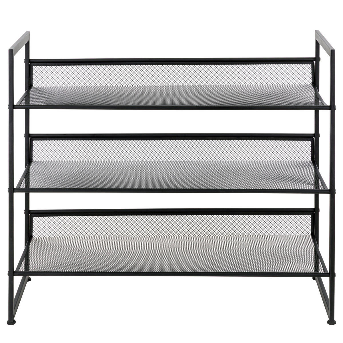 SCHUHREGAL - Schwarz - Metall - Schwarz, Kunststoff/Metall (72/63/30cm) - home24