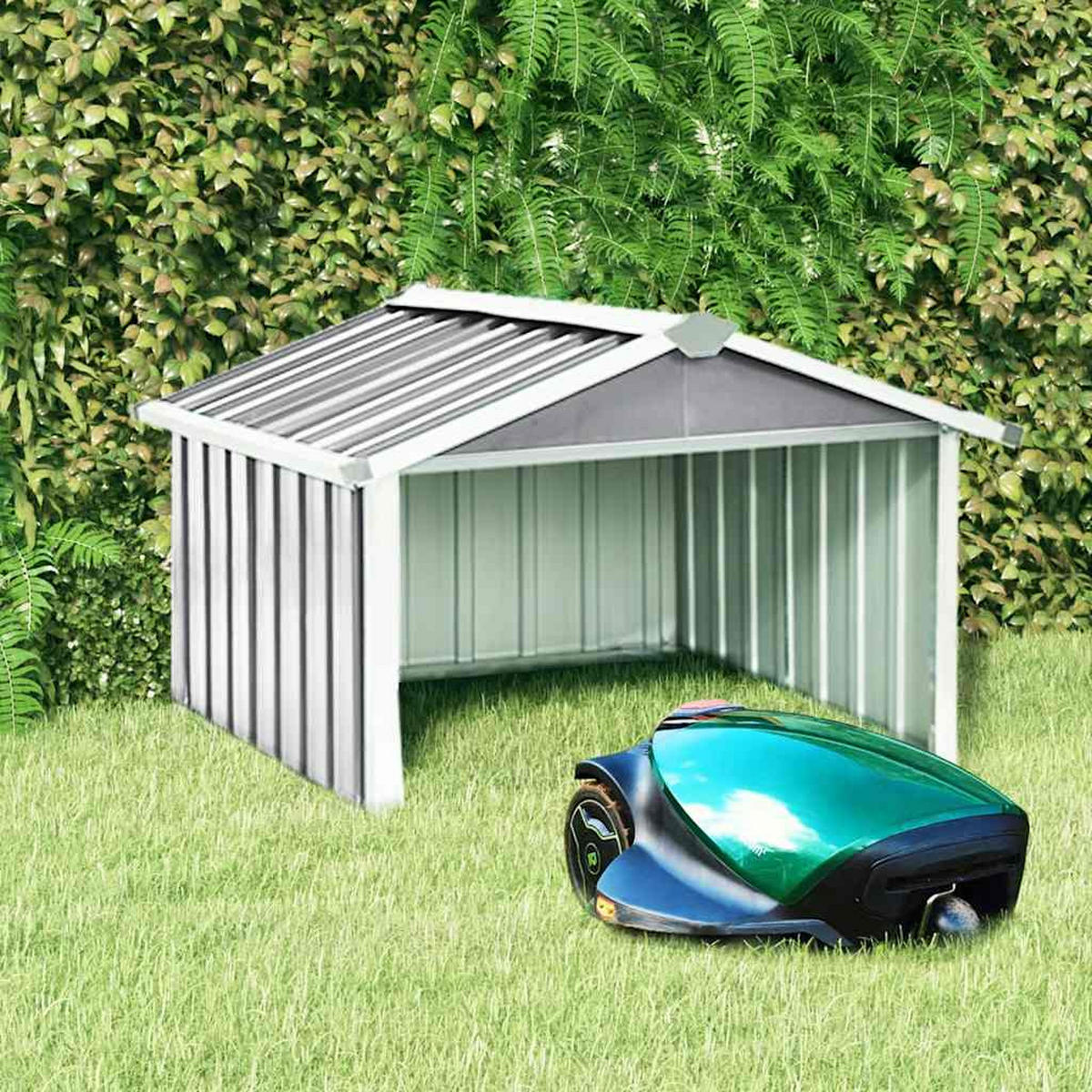 RASENMÄHER Garage 92/97/63 Cm Verzinkter Stahl Grau - Grau, Metall (92/63/97cm) - vidaXL