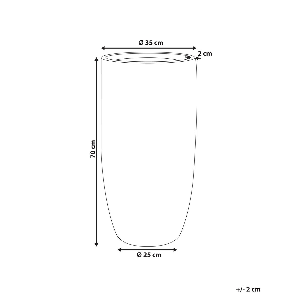 BLUMENTOPF Beige Zelkova - Beige, Naturmaterialien (70cm) - Beliani