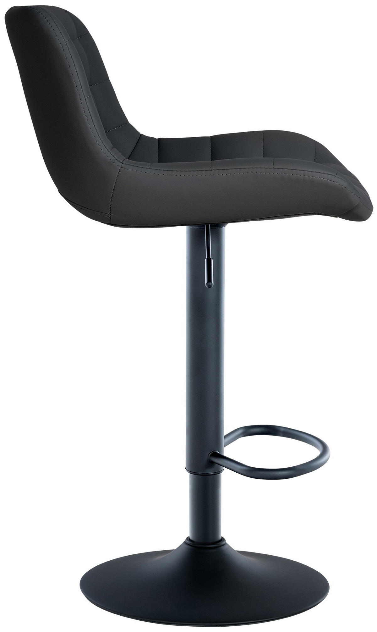 BARHOCKER 2er Set Lederlook schwarz - Schwarz, Textil/Metall (48/81/54cm) - CLP
