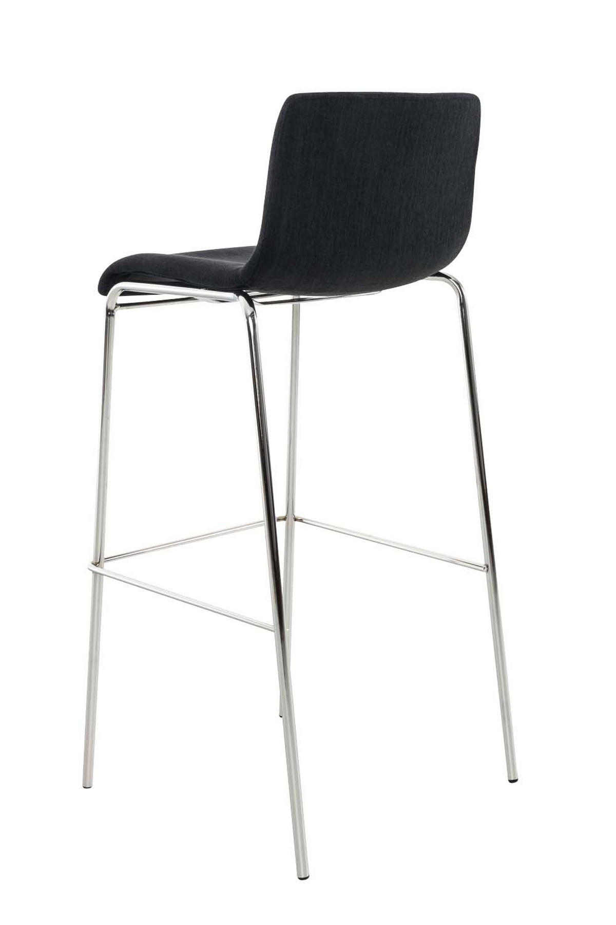 BARHOCKER Tenar Stoff Schwarz Silber - Schwarz, Textil (43/100/48cm) - DELUKE
