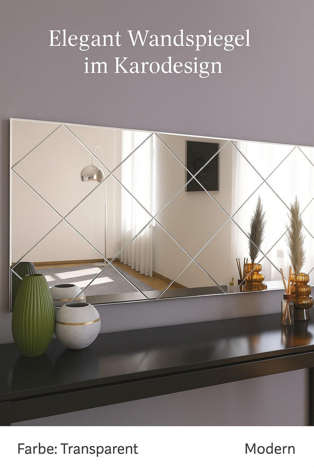 WANDSPIEGEL 120x60 cm Transparent rechteckig Designspiegel - Transparent, Glas (60/120/2cm) - Ibonto