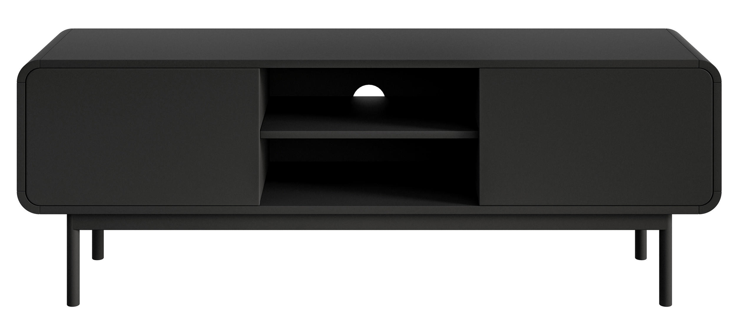 TV-LOWBOARD Oro Schwarz mit 2 Schubladen 154 cm - Schwarz, Holz/Holzwerkstoff (154/53.4/40cm) - Selsey