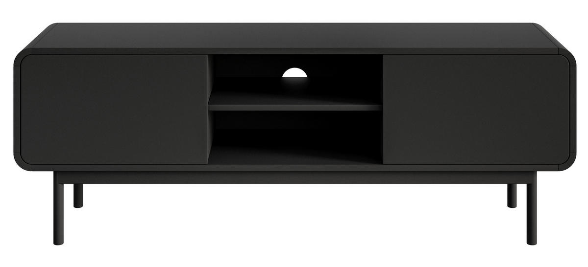 TV-LOWBOARD Oro Schwarz mit 2 Schubladen 154 cm - Schwarz, Holz/Holzwerkstoff (154/53.4/40cm) - Selsey