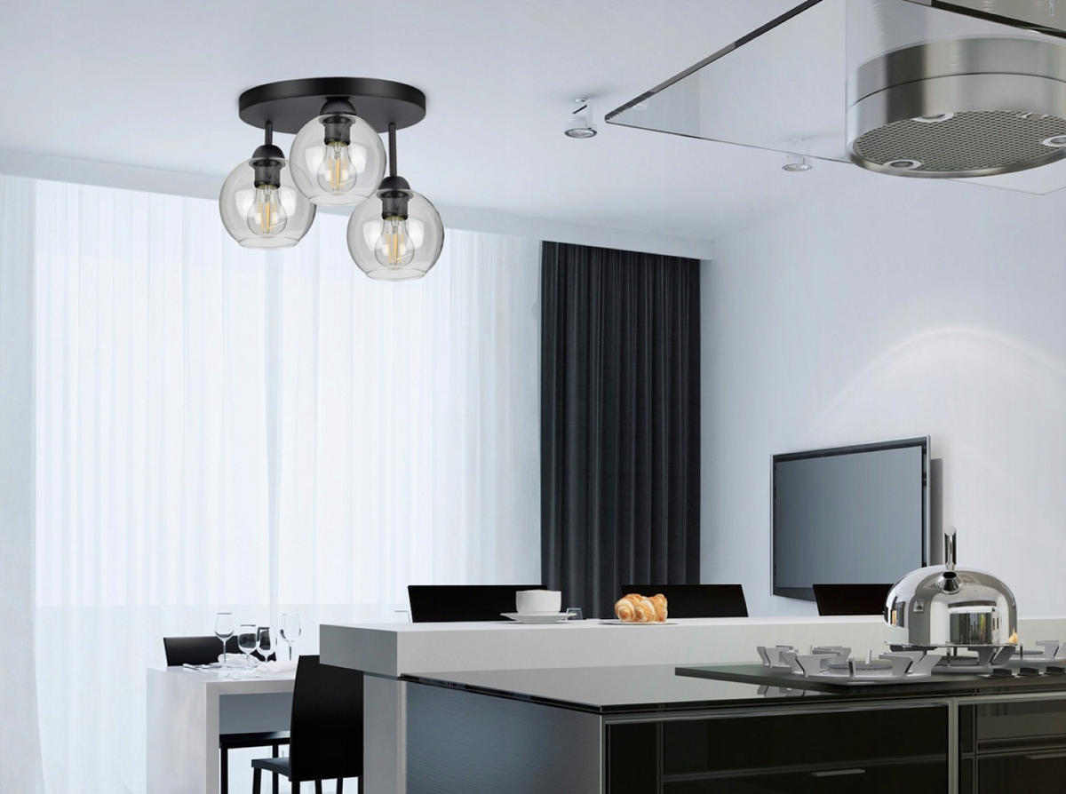 DECKENLEUCHTE HADEN - Transparent, Glas/Metall (30/30/28cm) - kiki design