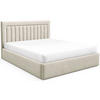 POLSTERBETT AVERIN Hellbeige Samtbezug 180x200 - Ecru, Textil (180/200cm) - Selsey