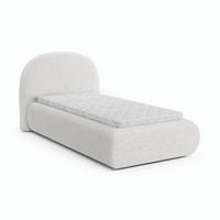 POLSTERBETT Motti 90x200, Einzelbett mit Bettkasten und Schaumstoffmatratze 10 cm, Creme - Creme, Holzwerkstoff (90/200cm) - Beautysofa
