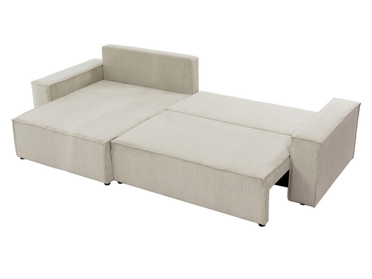 ECKSOFA Karl Cord Maxi - Blau/Schwarz, Holz/Kunststoff (272/145cm) - MIRJAN24