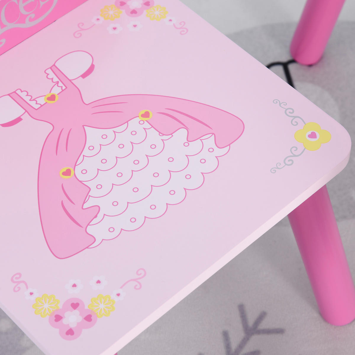 KINDERSITZGRUPPE DE-17499 3-teilig mit Kronenmotiv Rosé - Pink, Holzwerkstoff (34/42/55cm) - ComfortXL
