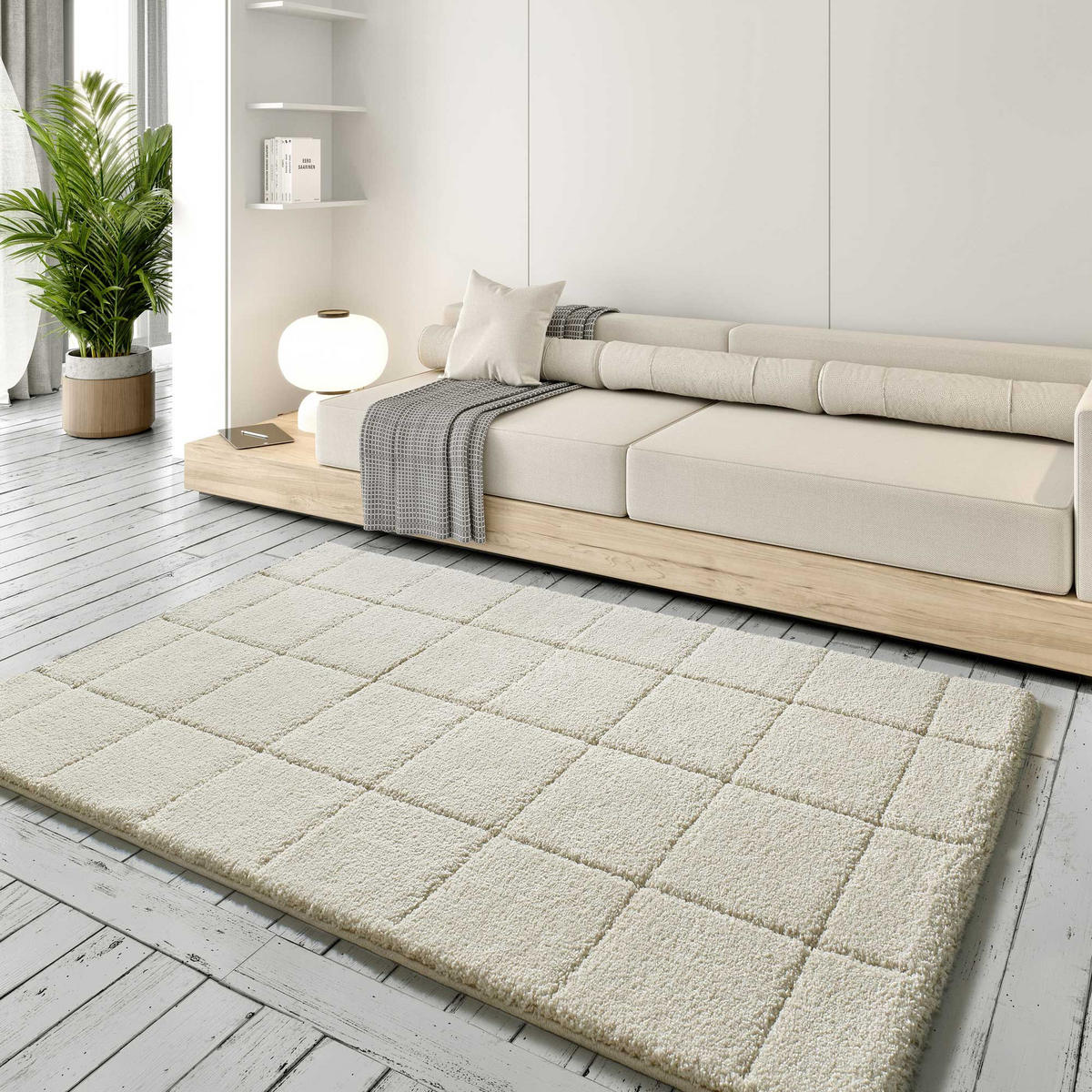 HOCHFLORTEPPICH Weiß Molier 133/190 cm - Weiß, Naturmaterialien/Textil (133/190cm) - Atticgo