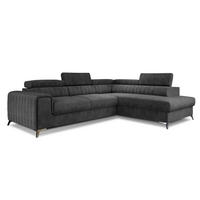 ECKSOFA Laurence mit Schlaffunktion & Bettkasten – 278 x 205 cm, verstellbare Kopfstützen - Anthrazit, Kunststoff (278/205cm) - Wohnideebilder