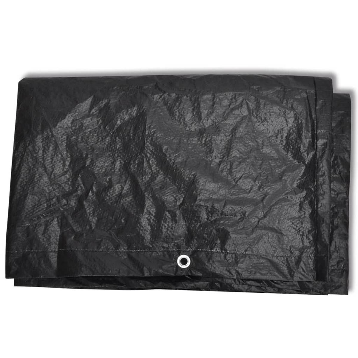 GARTENMÖBEL-ABDECKUNG 8 Ösen 242/162/100 Cm - Schwarz, Kunststoff (242/162/100cm) - vidaXL