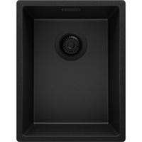 UNTERBAUSPÜLE GRANIT London, 2-er set Alles Schwarz 36/47 cm 1 Becken + Ablauf-Set ab 40er Unterschrank - Schwarz, Kunststoff (36/20/47cm) - Primagran